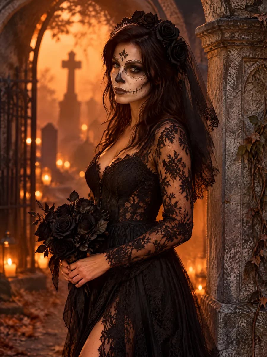 Sesja halloweenowa — zdjęcie zrobione ze zwykłego zdjęcia z telefonu